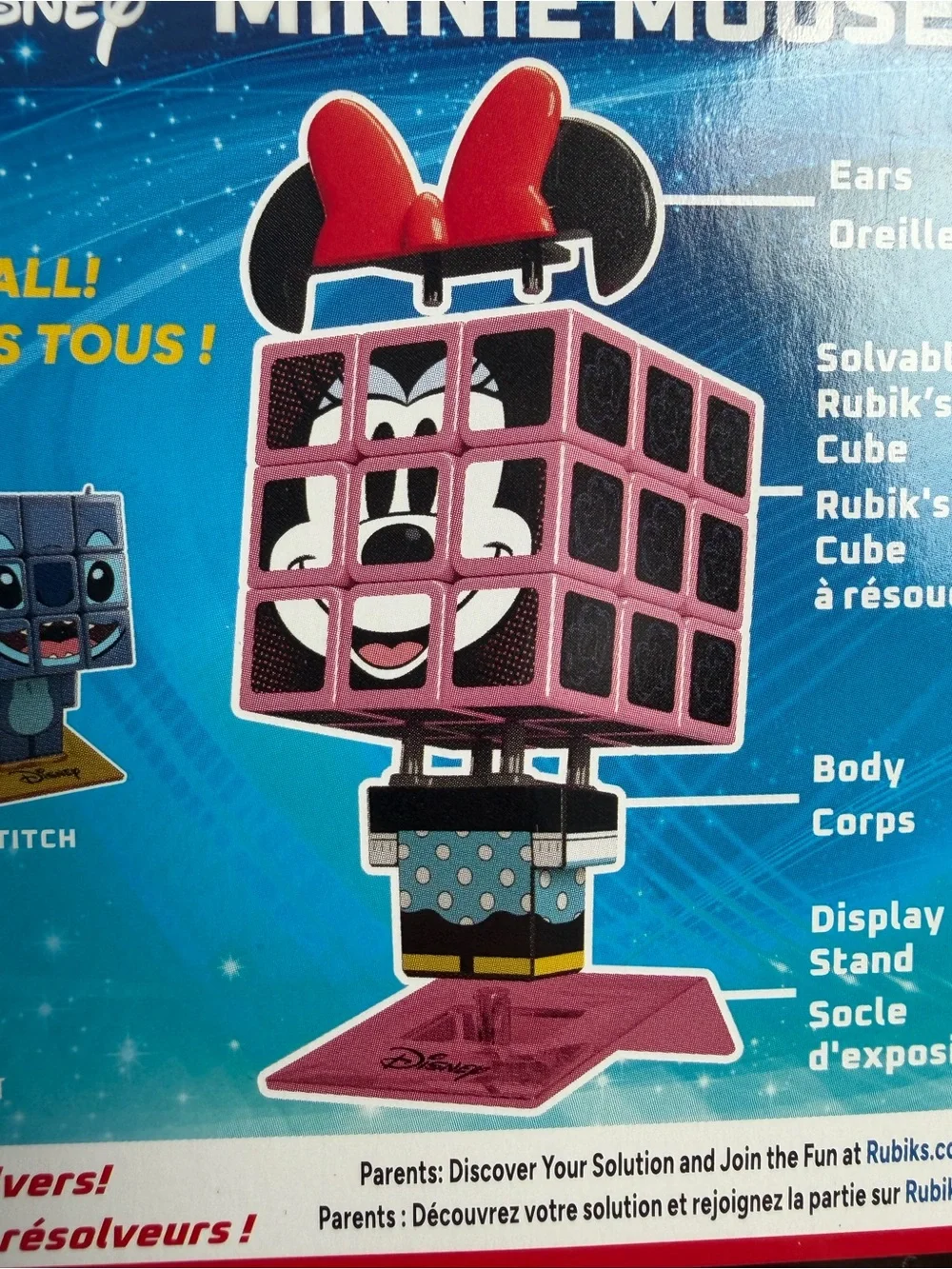 Disney Minnie Mouse Pink Puzzle Cube with Red Bow